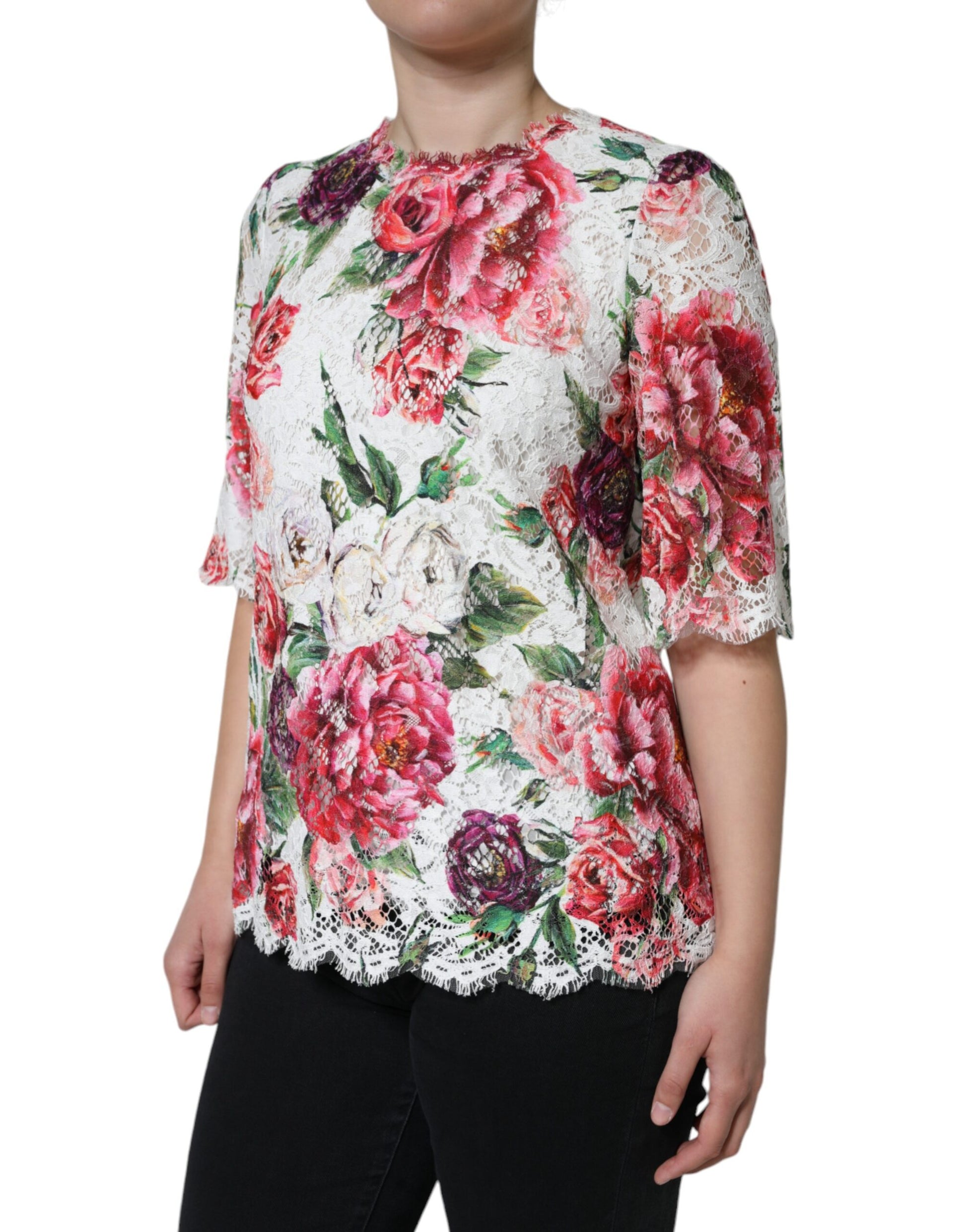 Woman's floral embroidered top