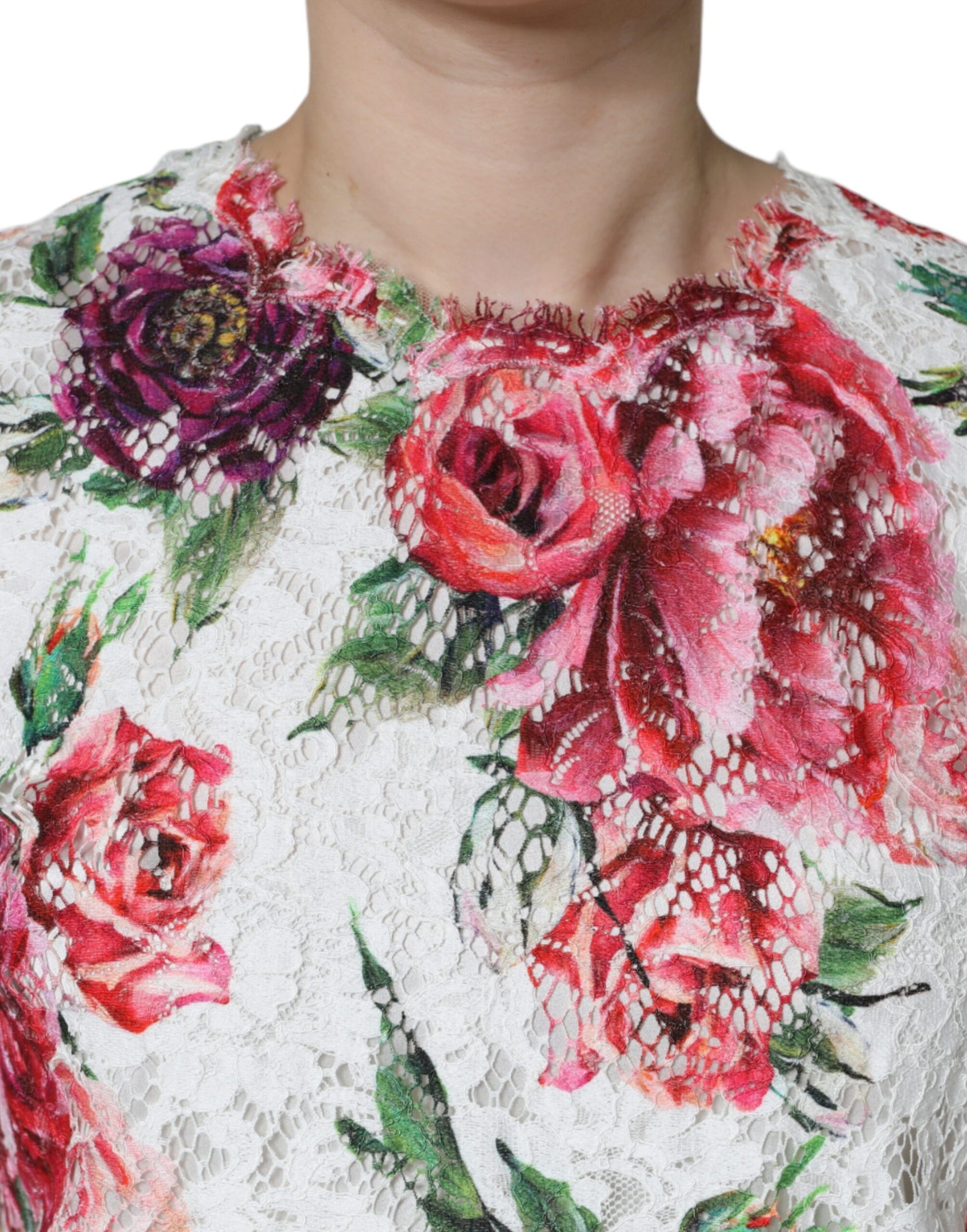Floral embroidered lace top
