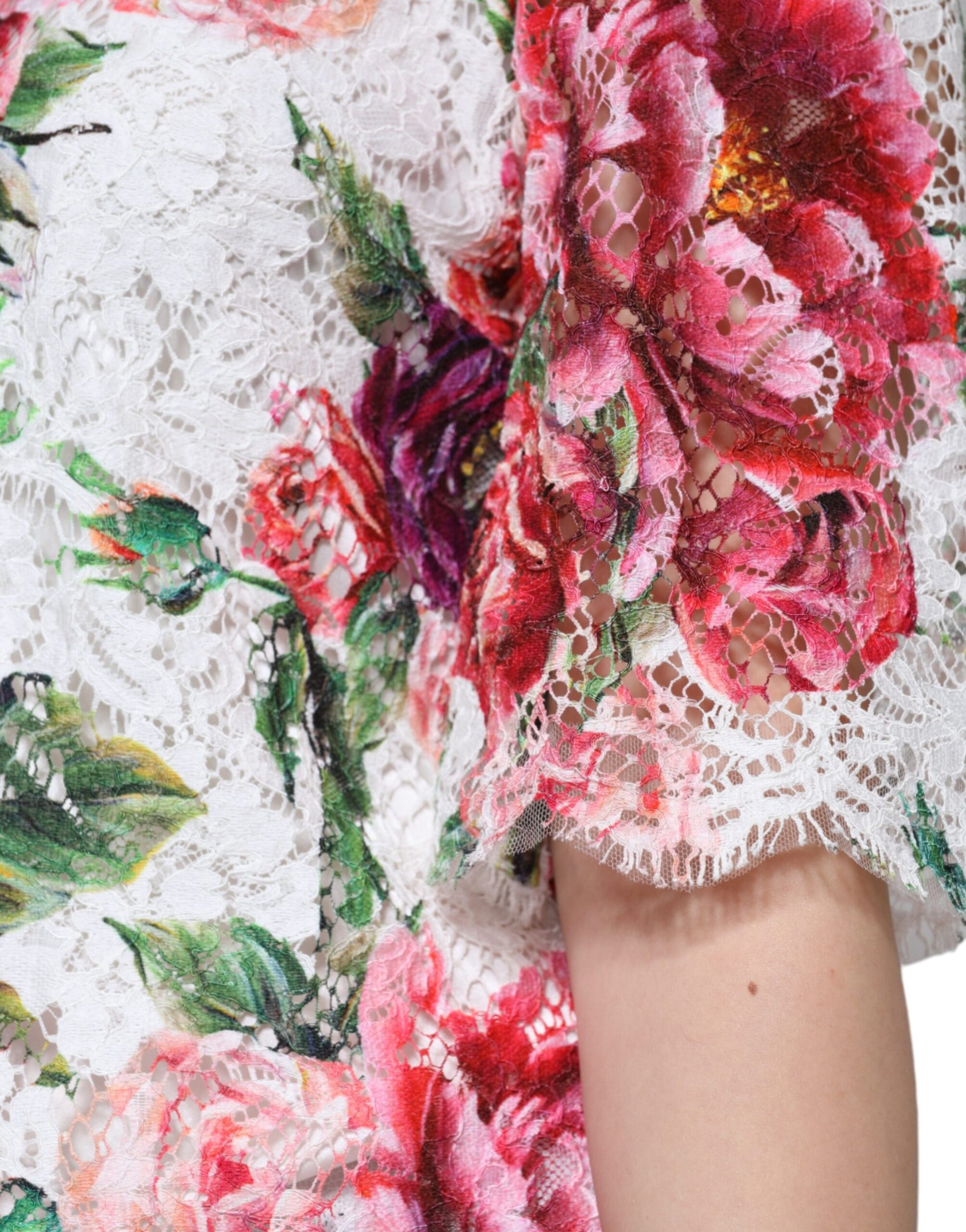 Floral lace sleeve on a dress