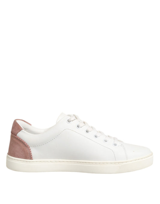 White sneaker with brown accents
