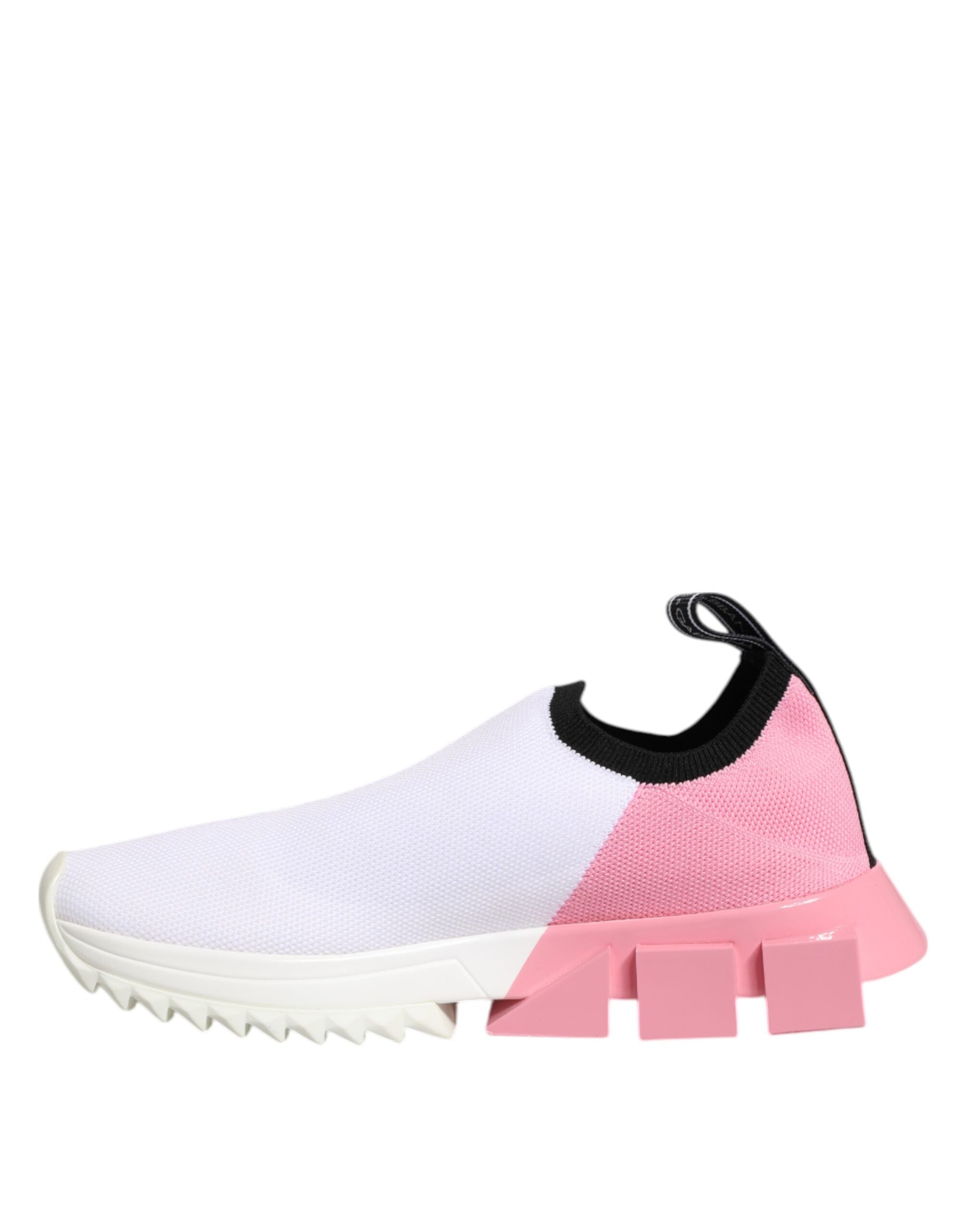 A pair of white and pink sneakers with a low top, featuring a textured design on the side
