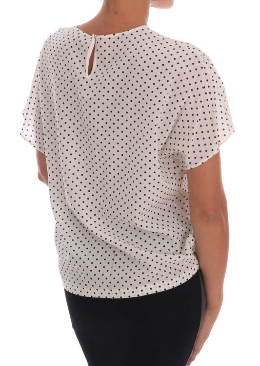 White polka dot blouse