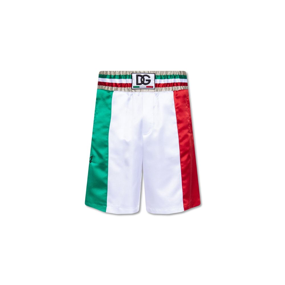 Shorts with red white and green stripes