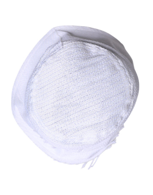 White circular fabric with holes in center