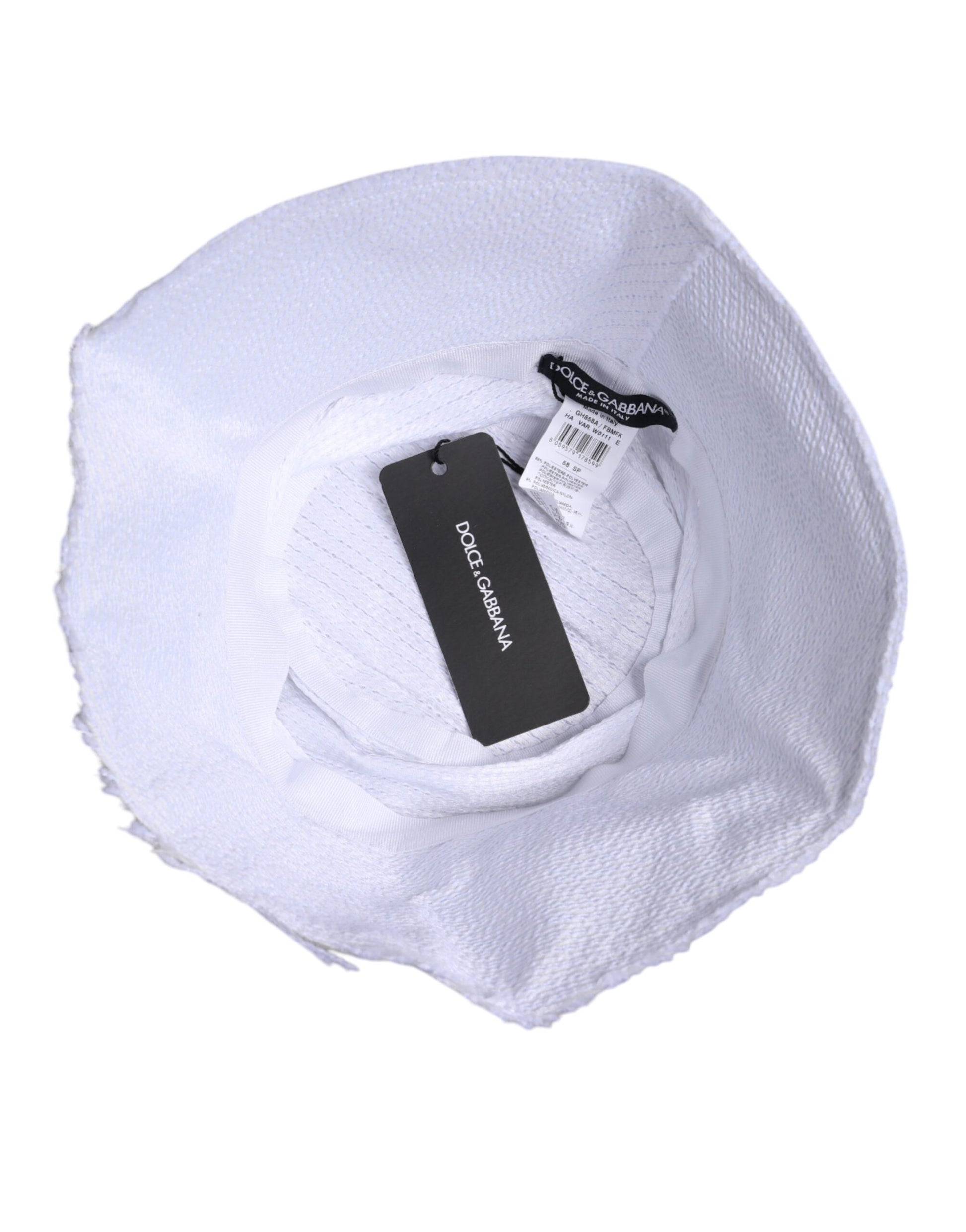 White cloth with tag attached to it