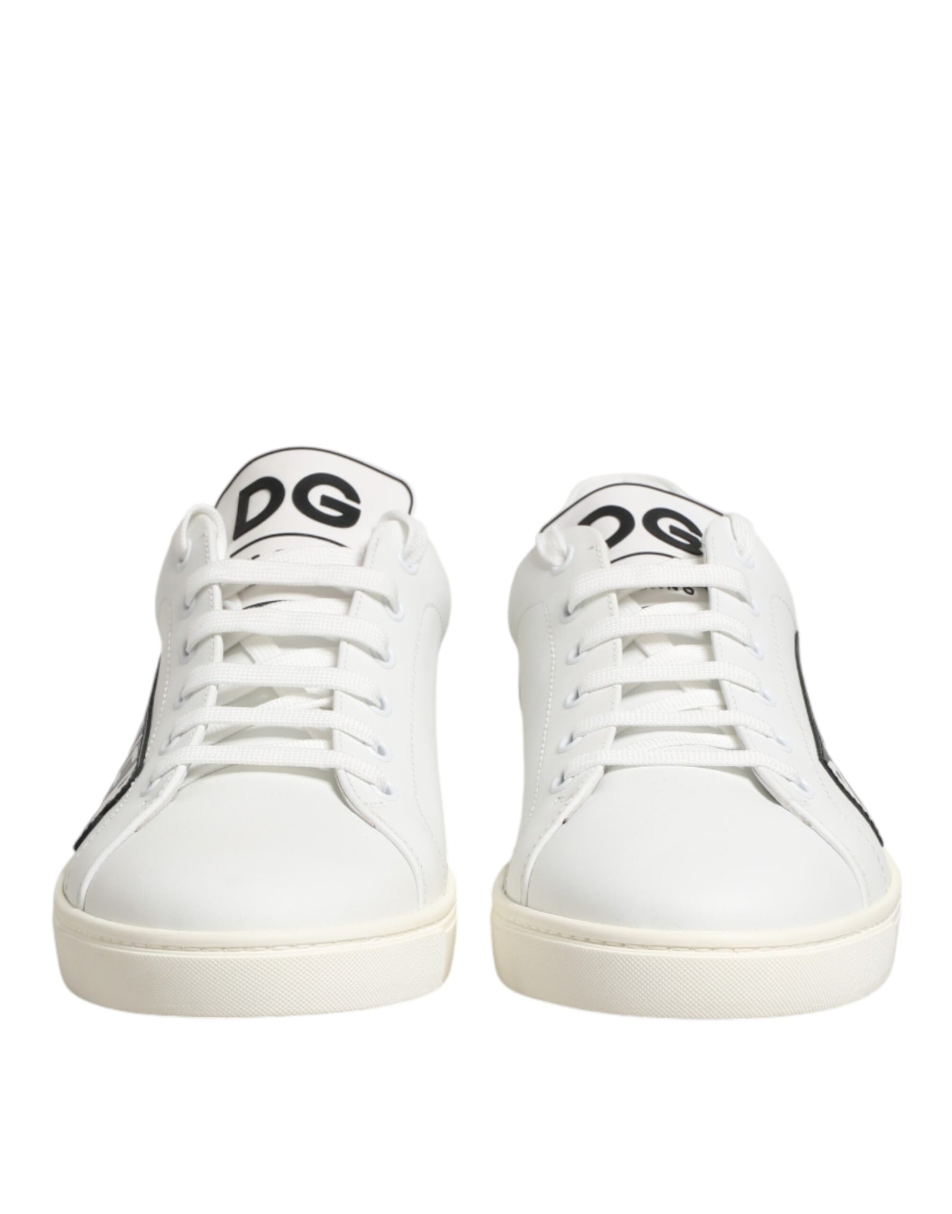 White sneakers with black laces
