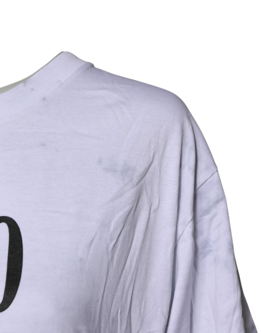 White long sleeve jersey with black number on back
