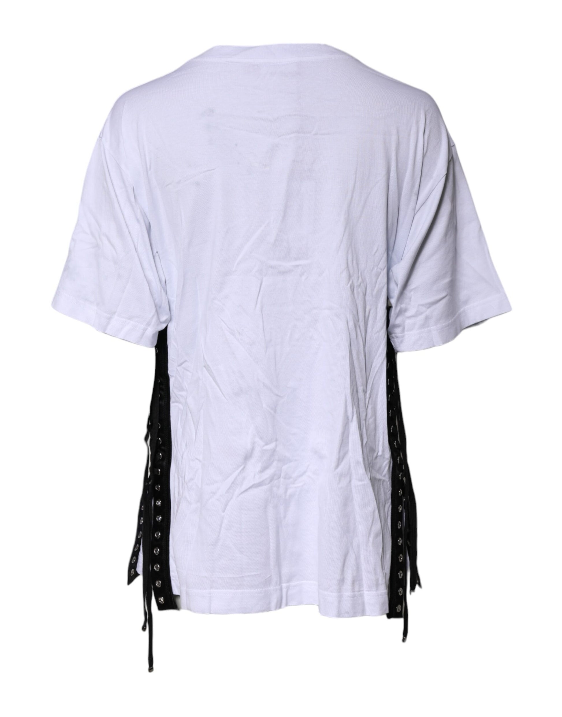 White shirt with black fringe details on back