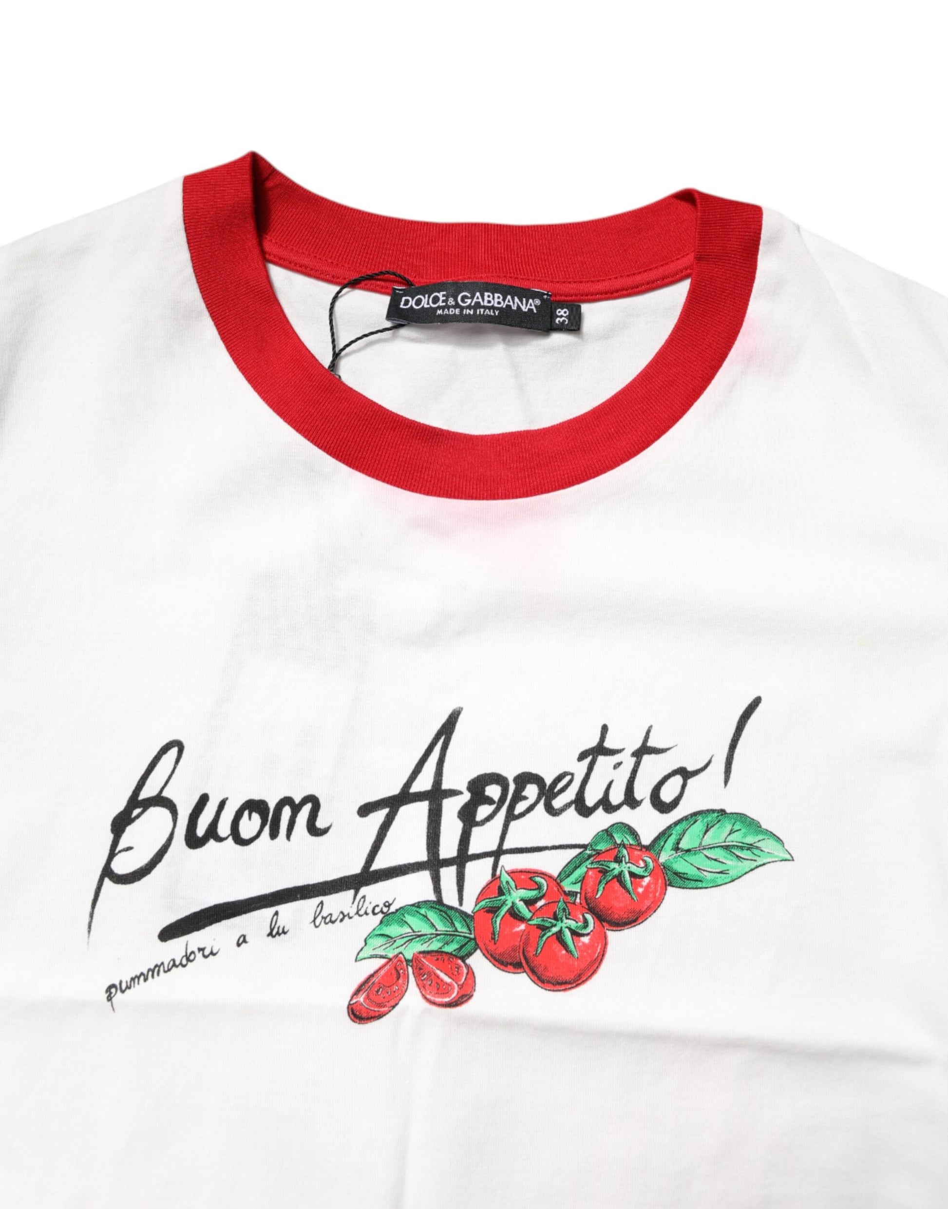 Red and white shirt with strawberry design