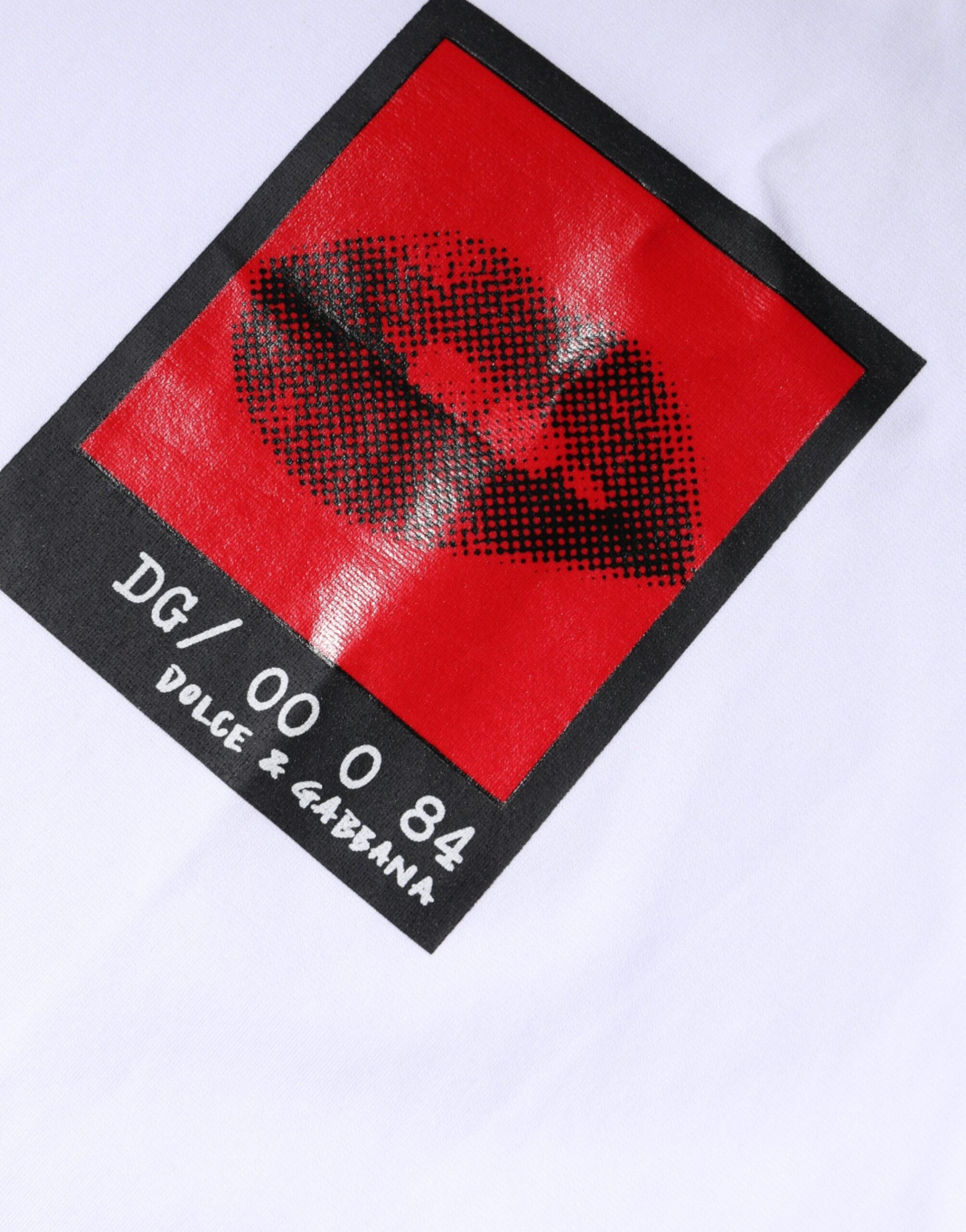 Red stamp on white fabric