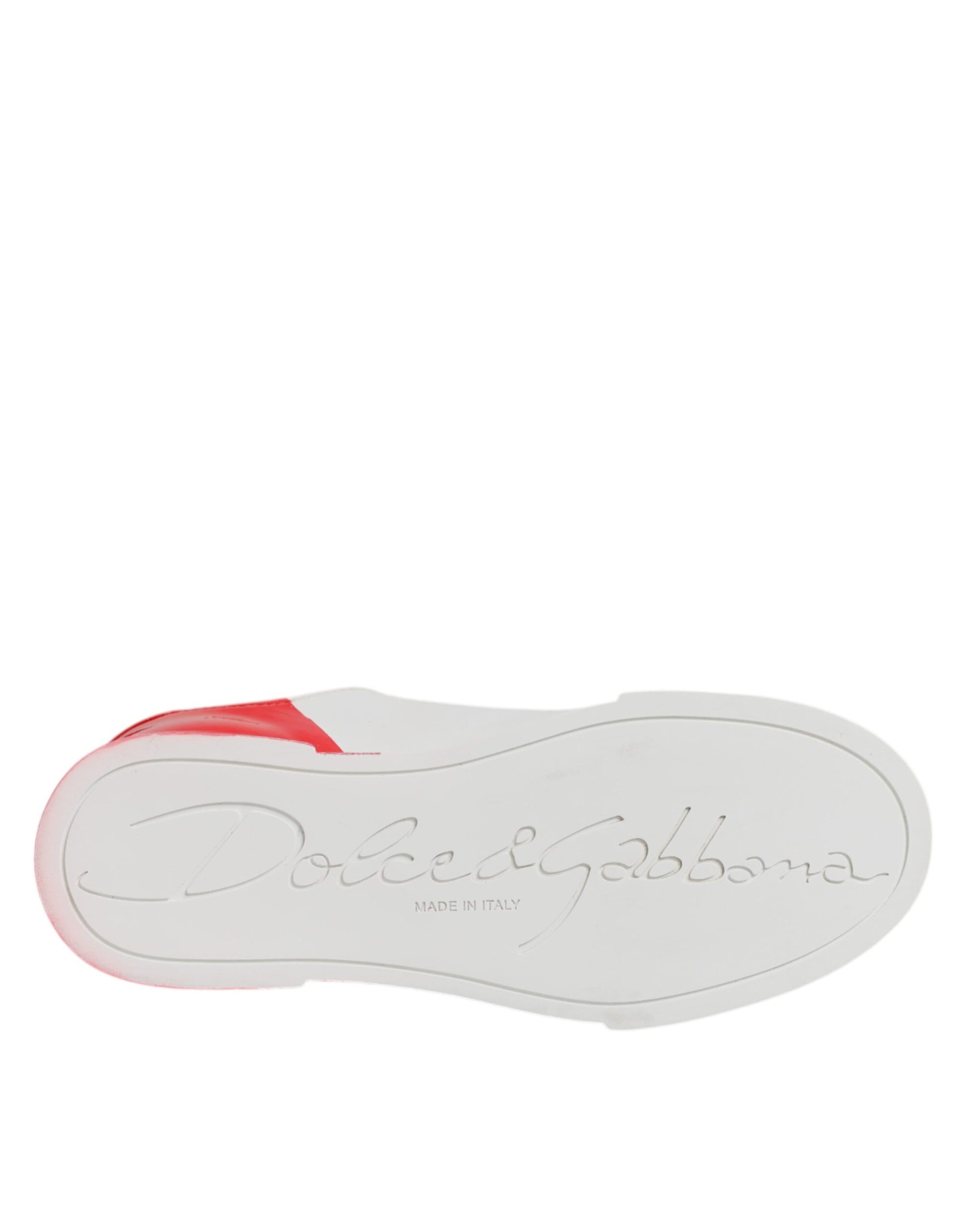 White shoe with red accents