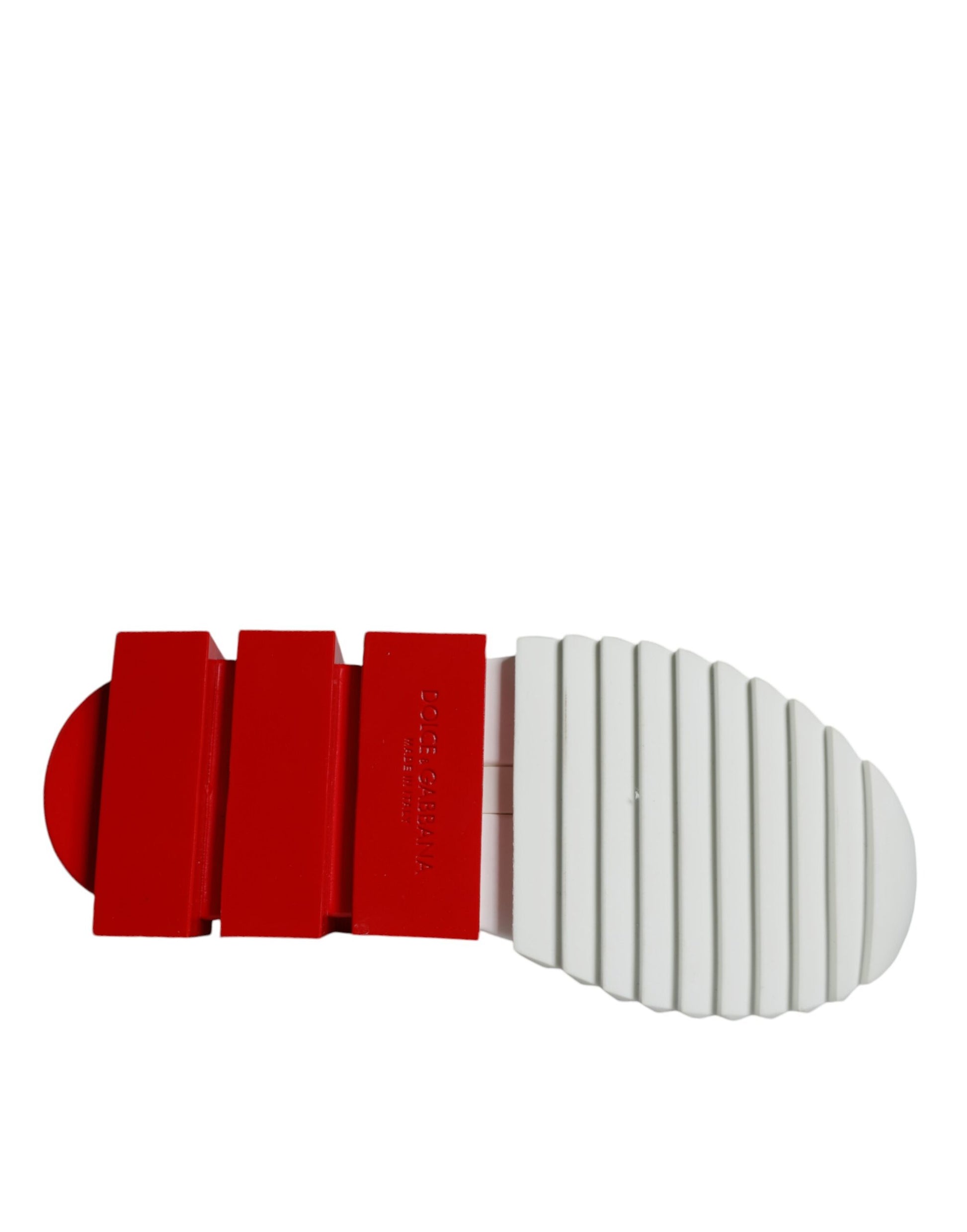 Red and white sneaker with laces, branded Dolce & Gabbana
