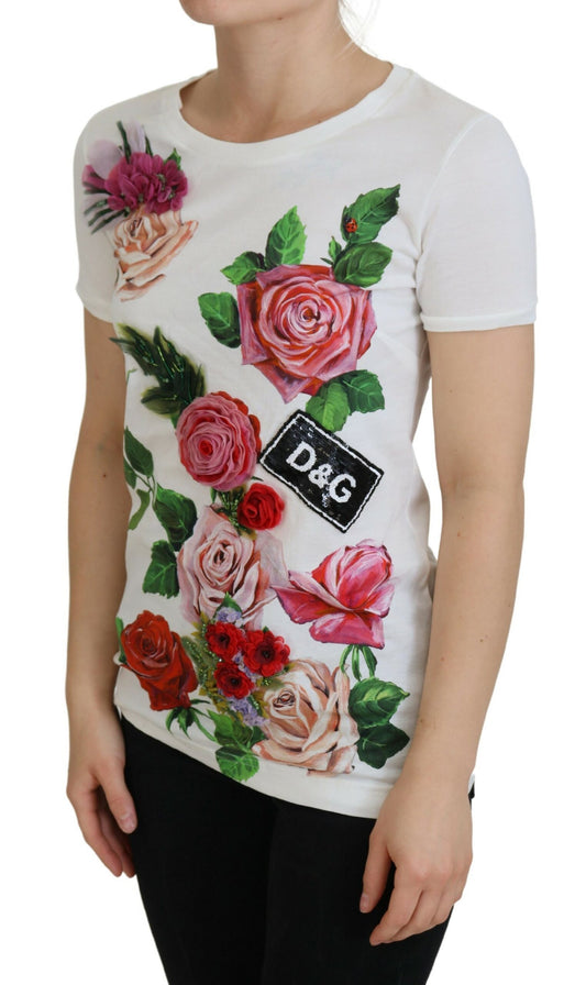 Floral print t-shirt on woman