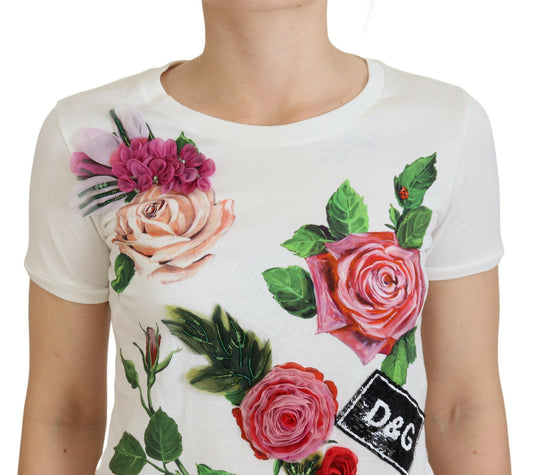 Floral print on a white t-shirt