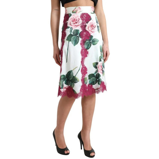 Floral skirt with ruffled hem