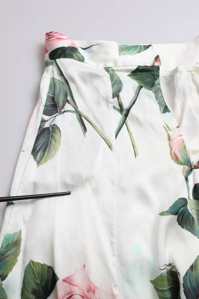 White skirt with floral pattern