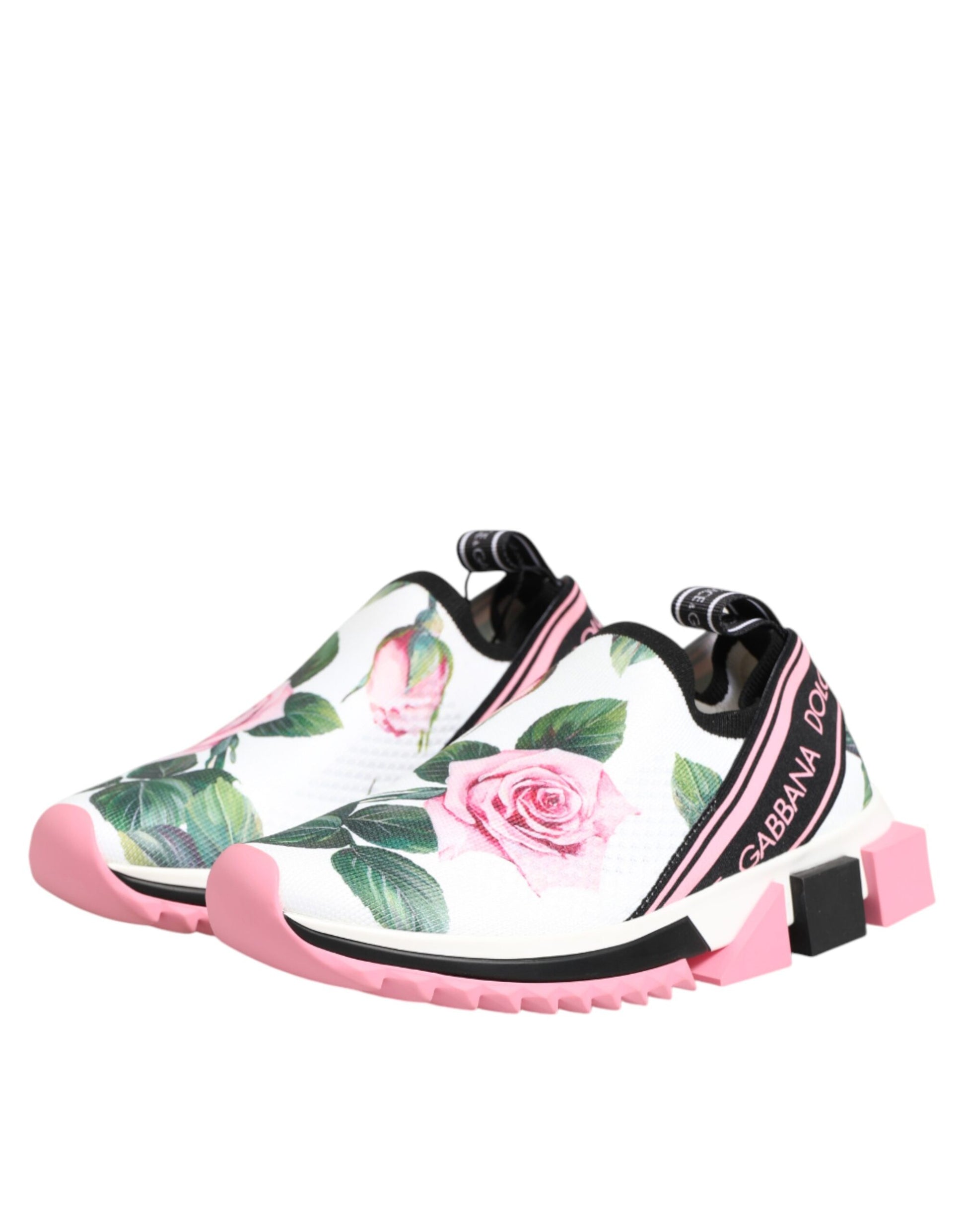 Pink sneakers with floral print