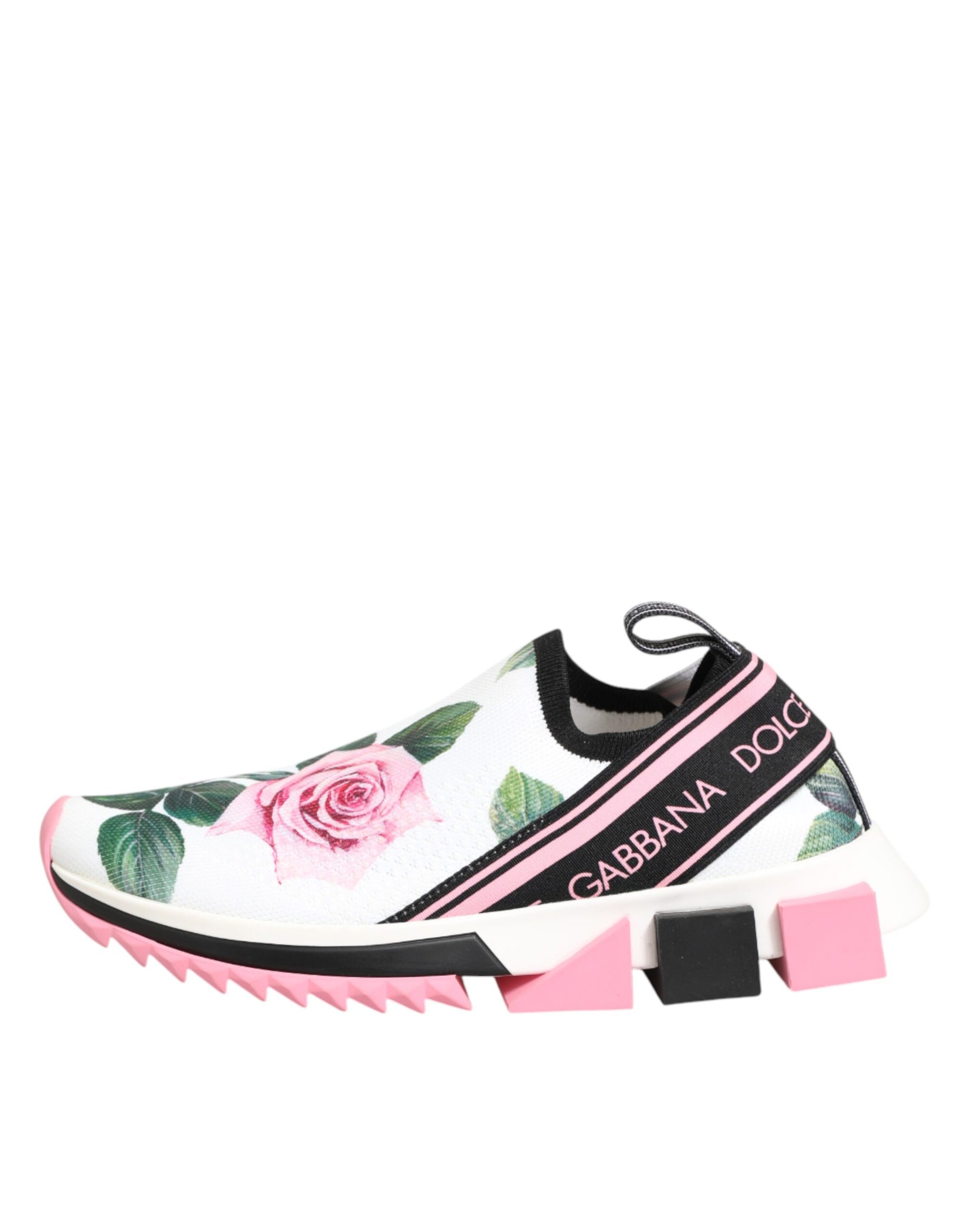 Pink sneaker with floral print on side