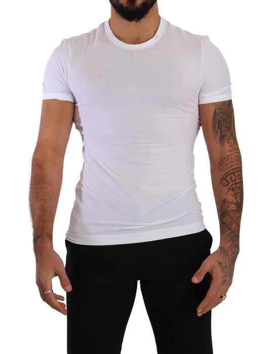 Man wearing white t-shirt