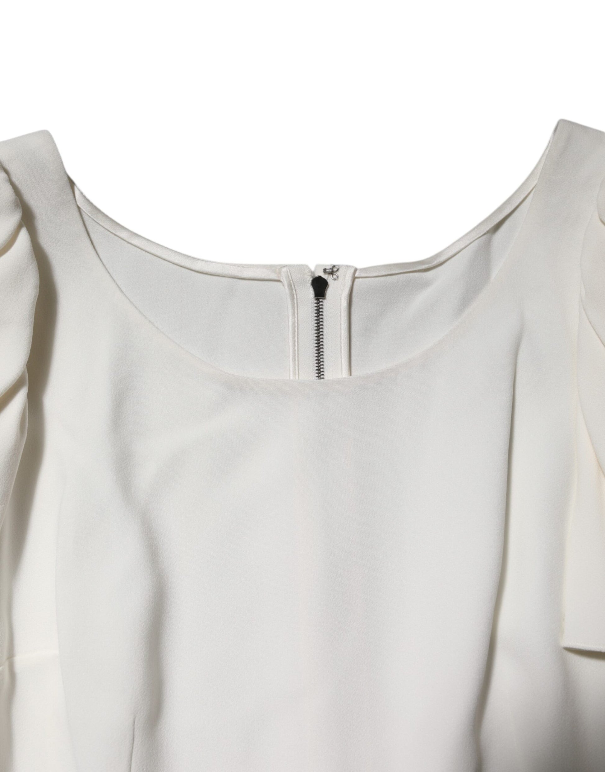 White blouse with zipper in front
