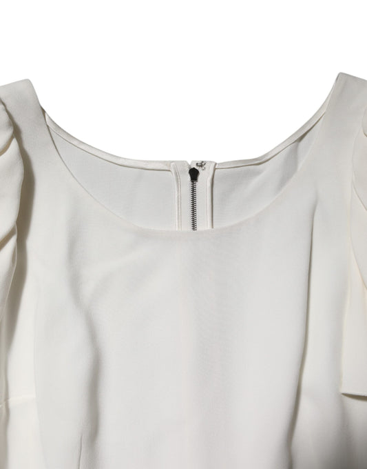White blouse with zipper in front