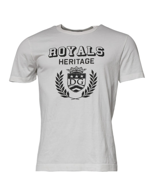 White t-shirt with royal heritage logo