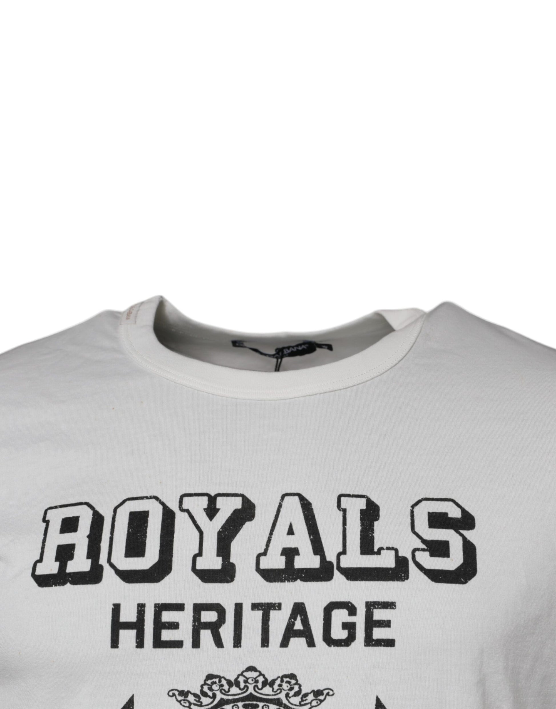 White t-shirt with royal heritage logo