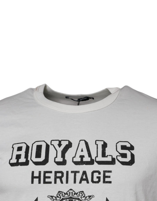 White t-shirt with royal heritage logo