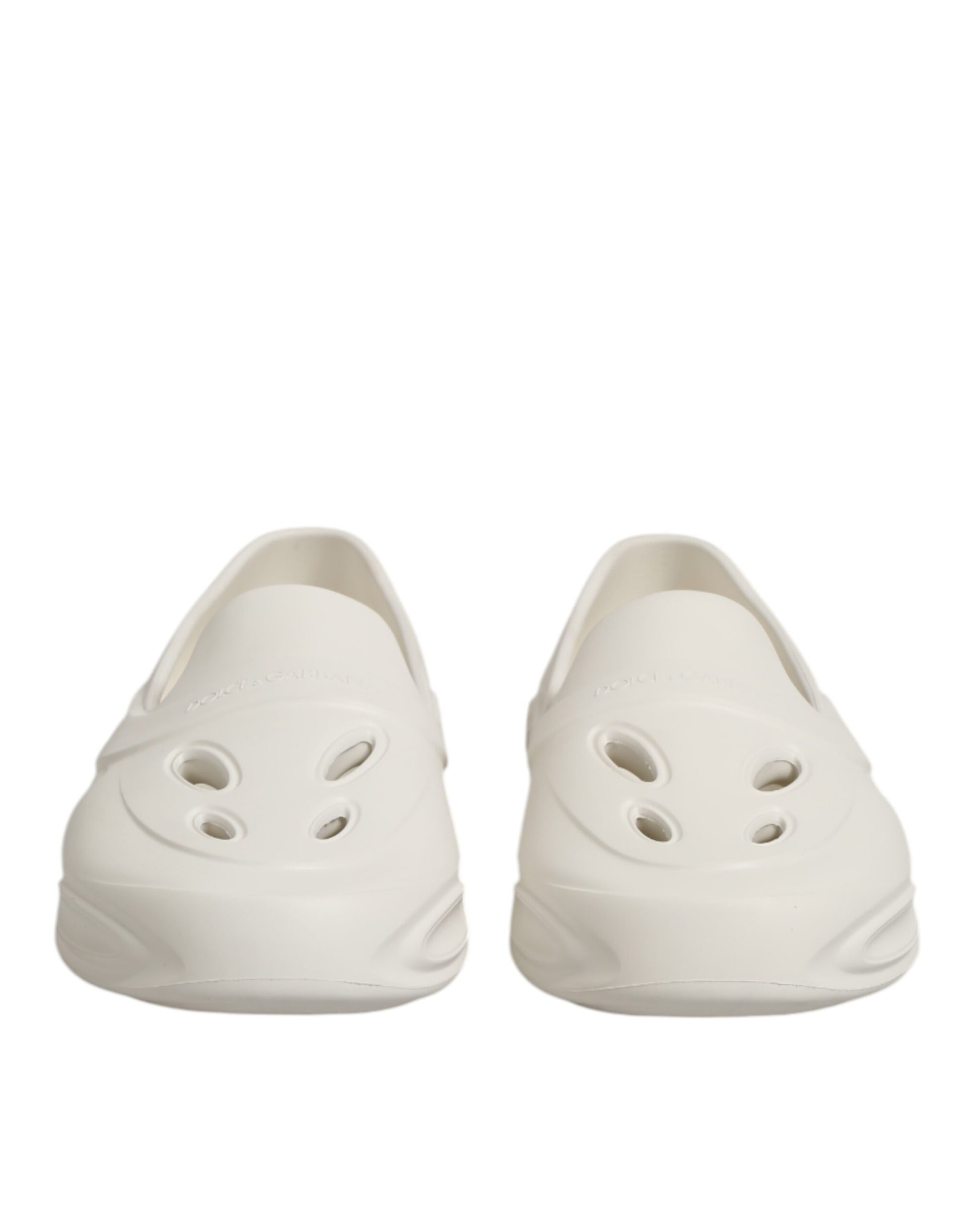 Pair of white baby crocs