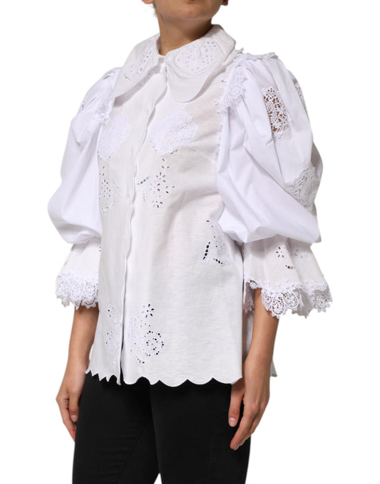 White lace sleeves on a blouse