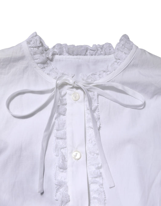 White lace baby dress with bow tie