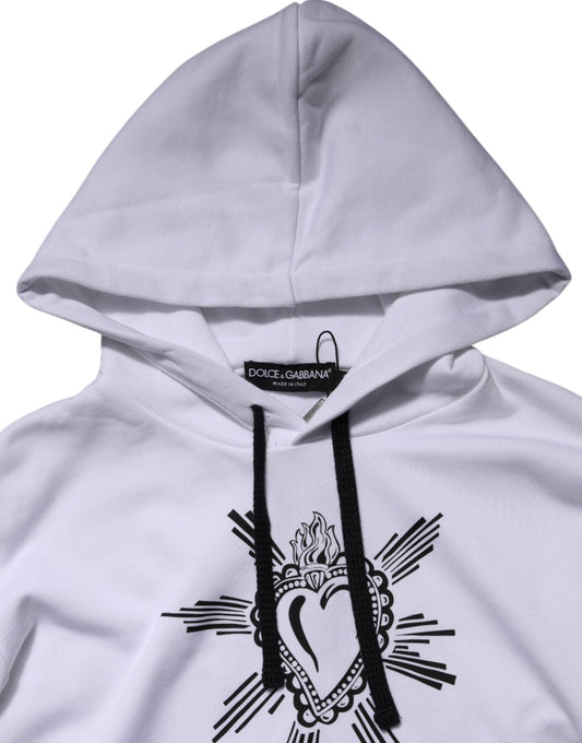 White hoodie with black design on front