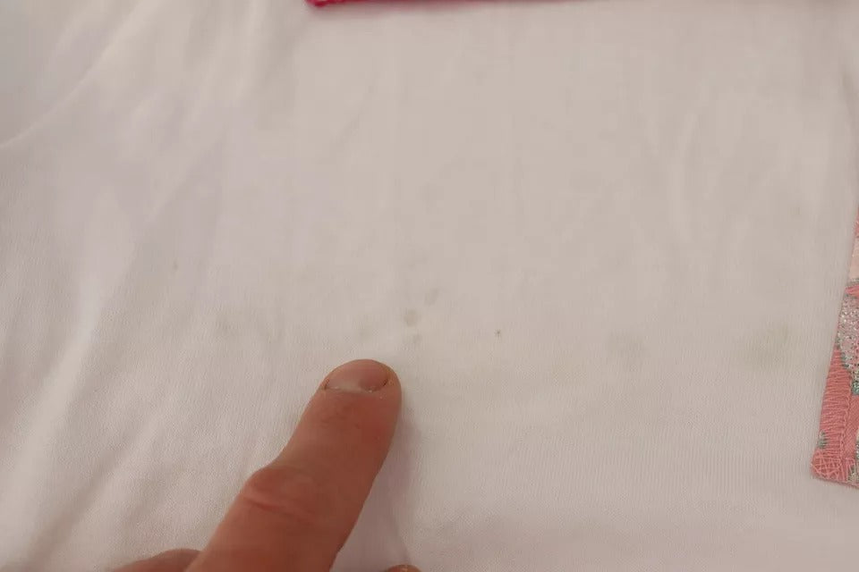 White cloth with red stain