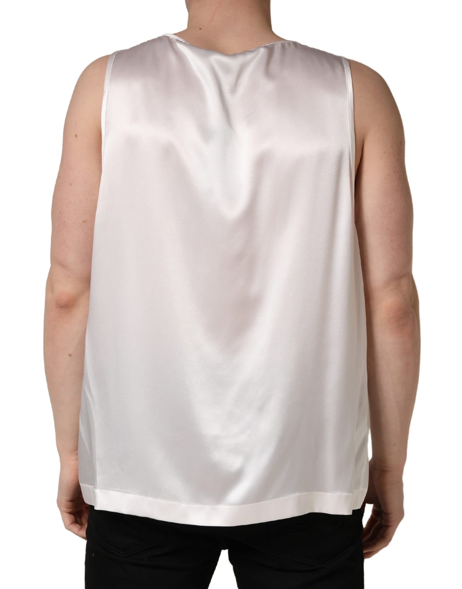 White tank top on a person's back