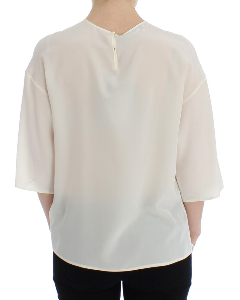Long sleeve blouse in beige color
