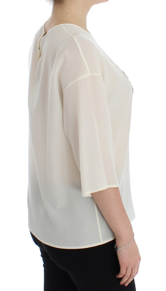 Woman wearing a sheer blouse