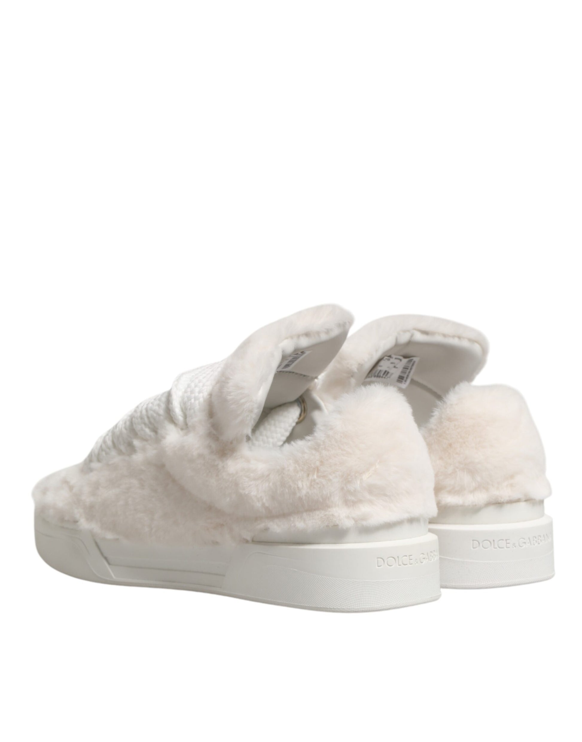 Pair of furry slippers