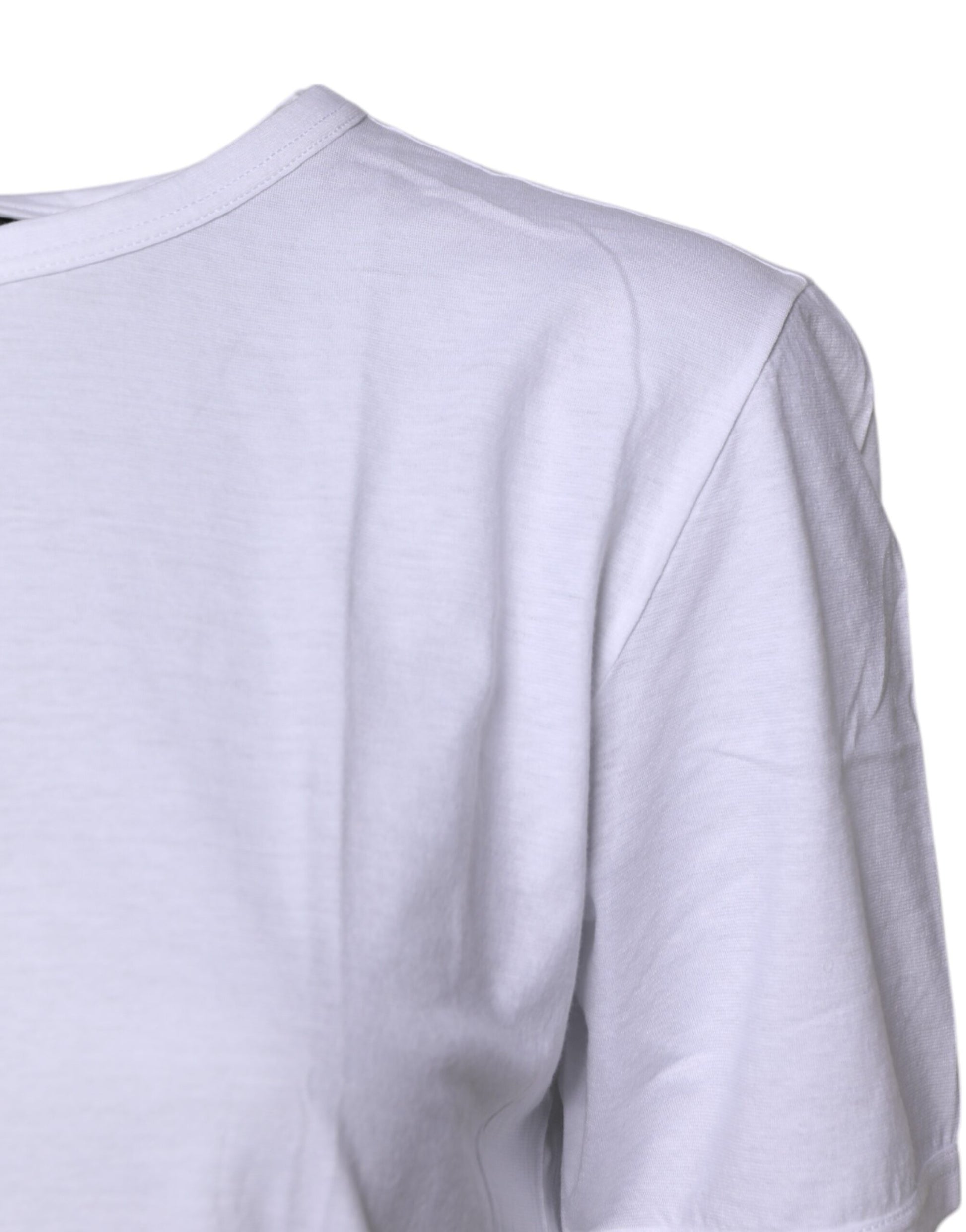 White short sleeve t-shirt on a hanger