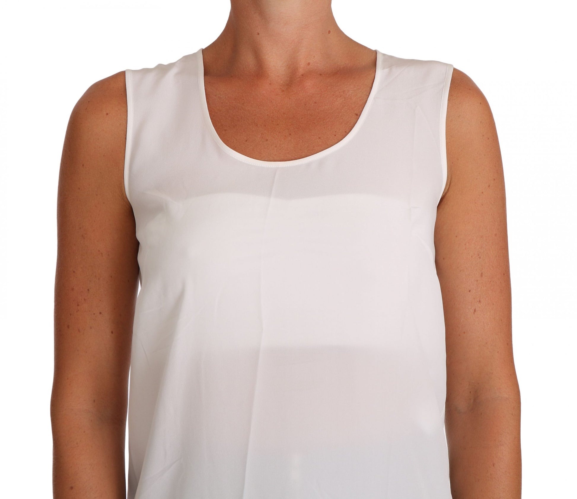 White tank top on woman's torso