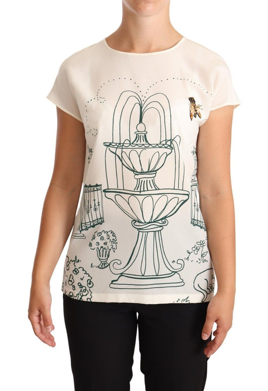 Short sleeve shirt with fountain design