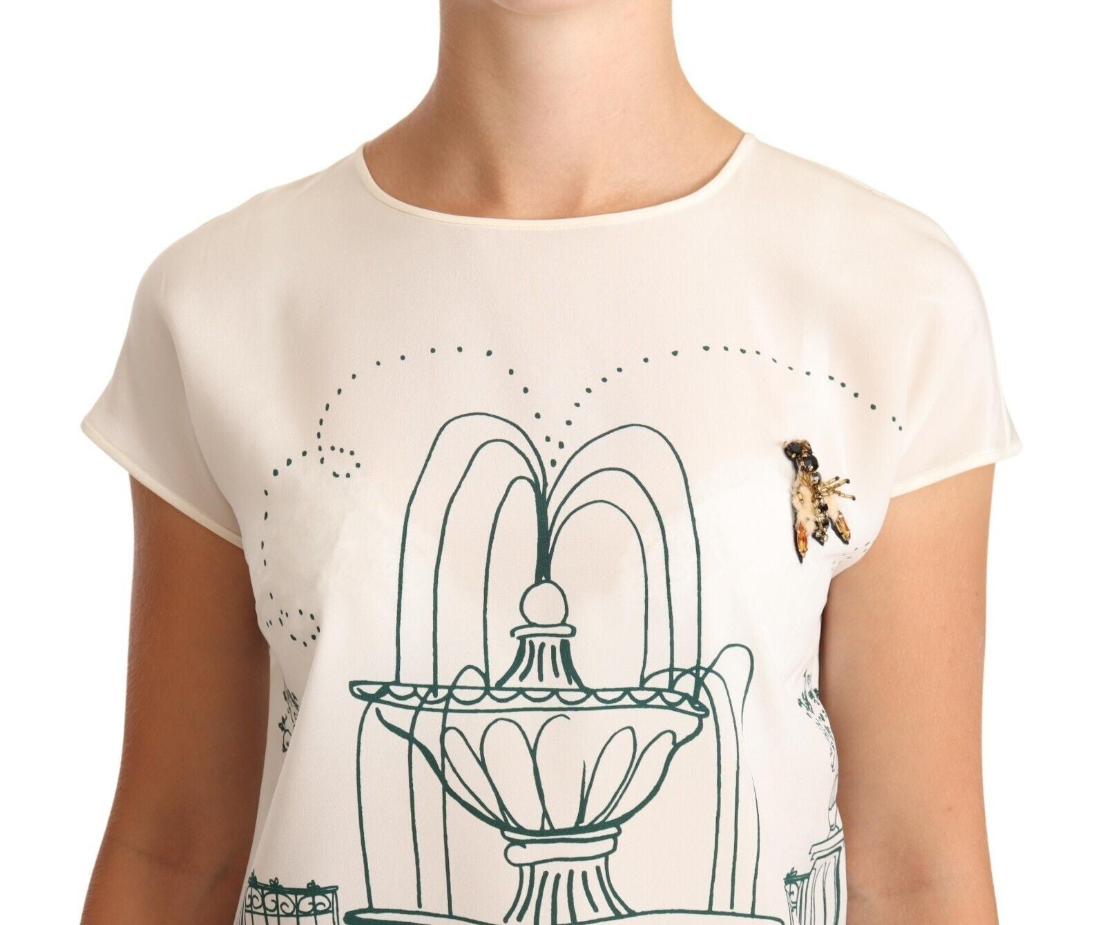 The shirt has a graphic design on the front