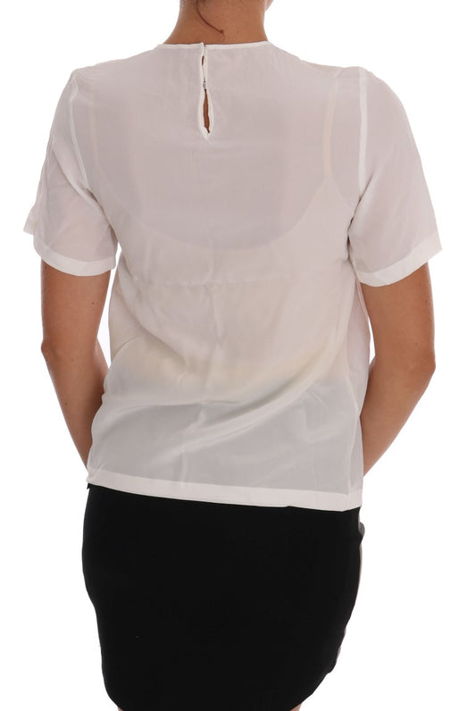 White blouse with open back
