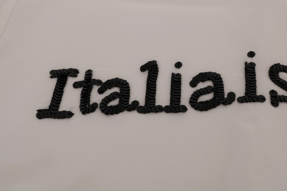 Embroidered towel with Italy written on it