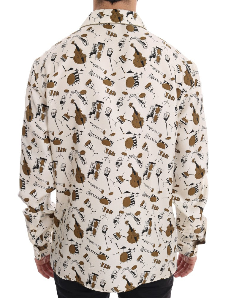 Long sleeve shirt with guitar pattern