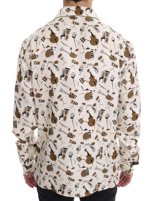 Long sleeve shirt with guitar pattern