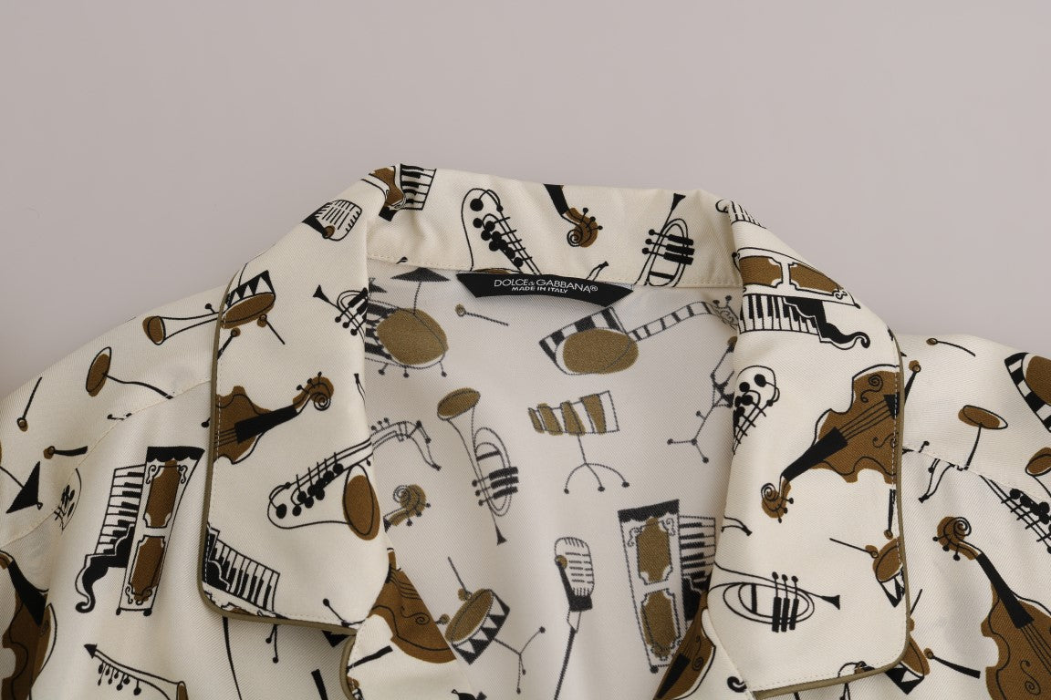 Shirt with musical notes pattern