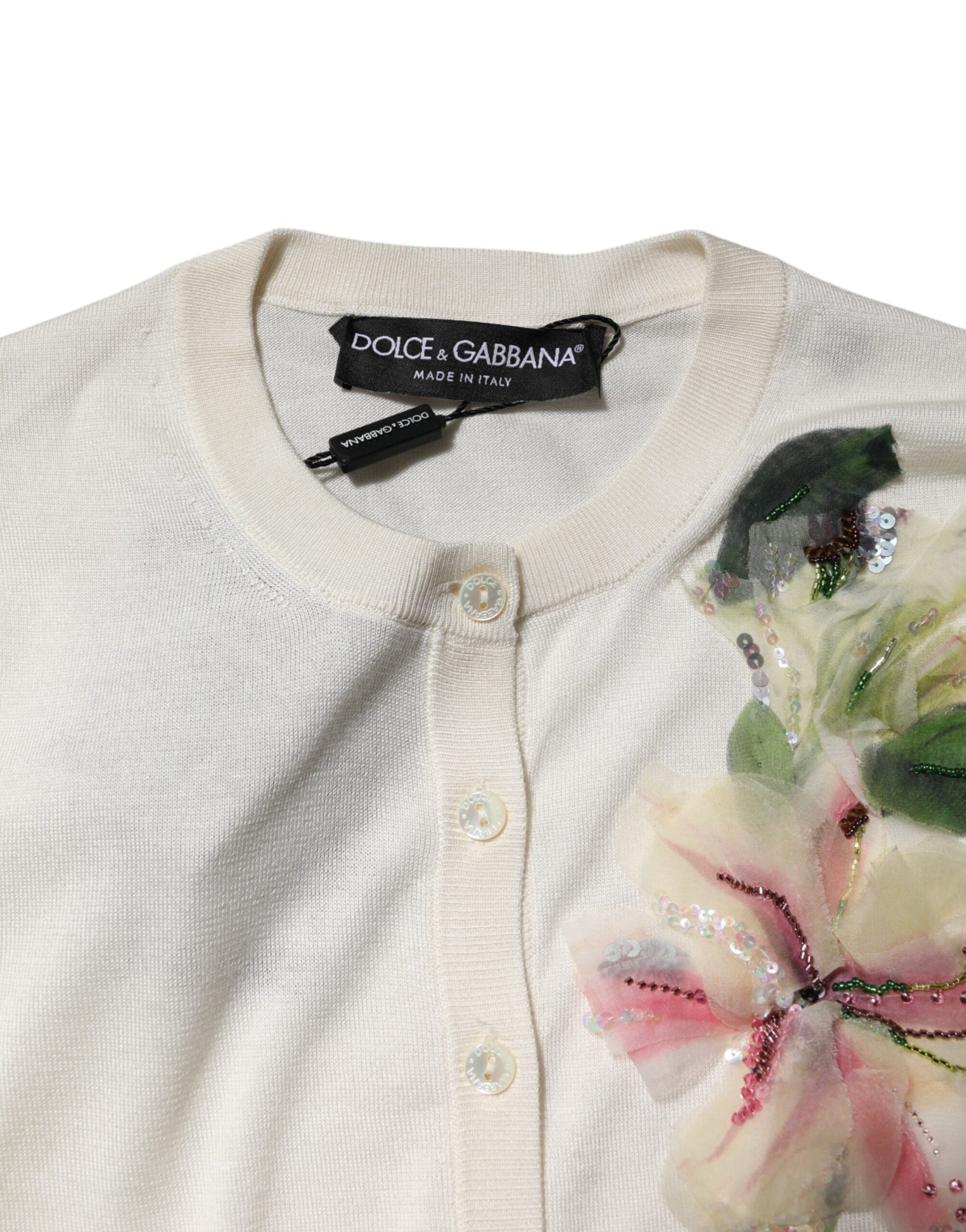 Sweater with floral embroidery on front