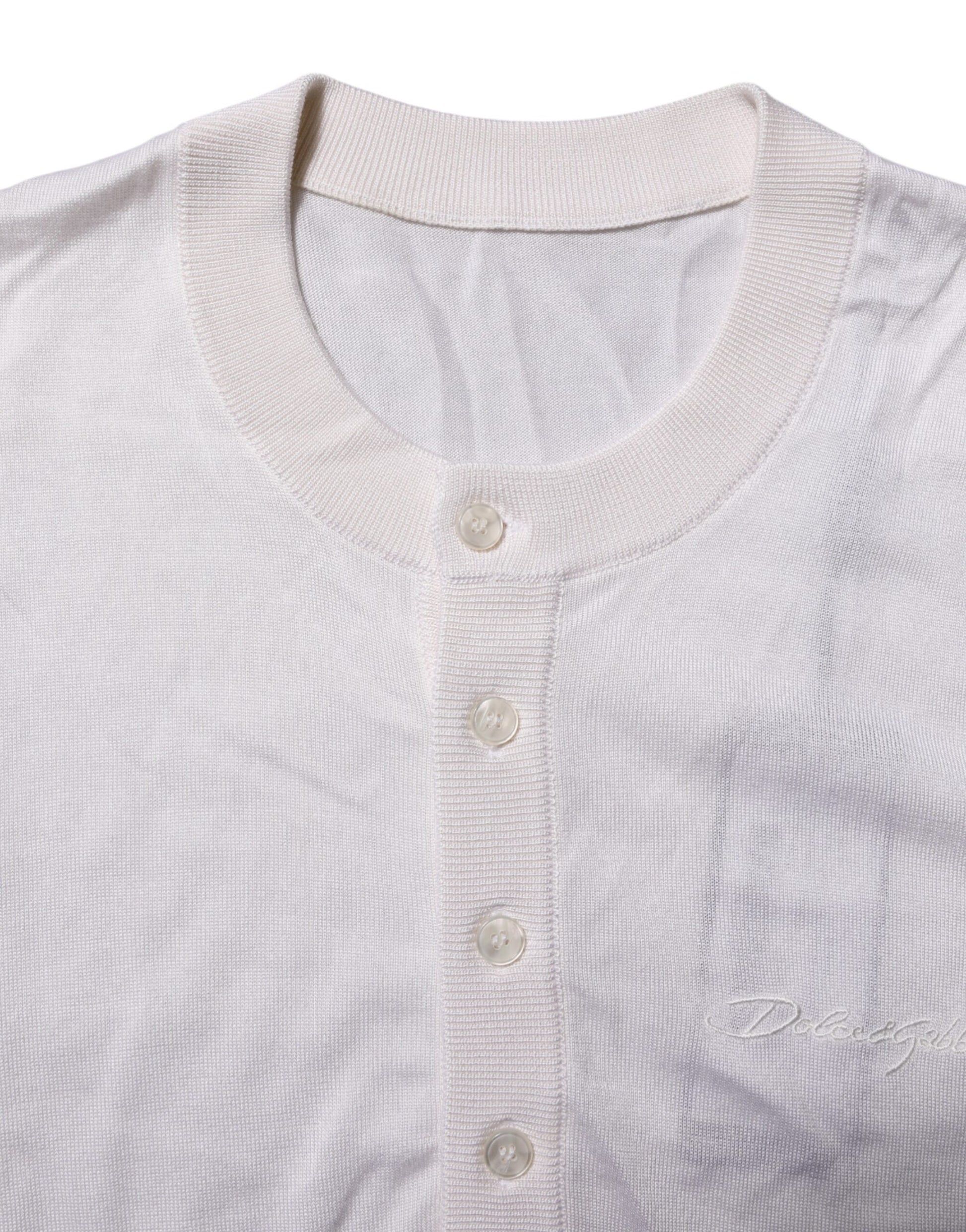 Knitted sweater with buttoned front panel