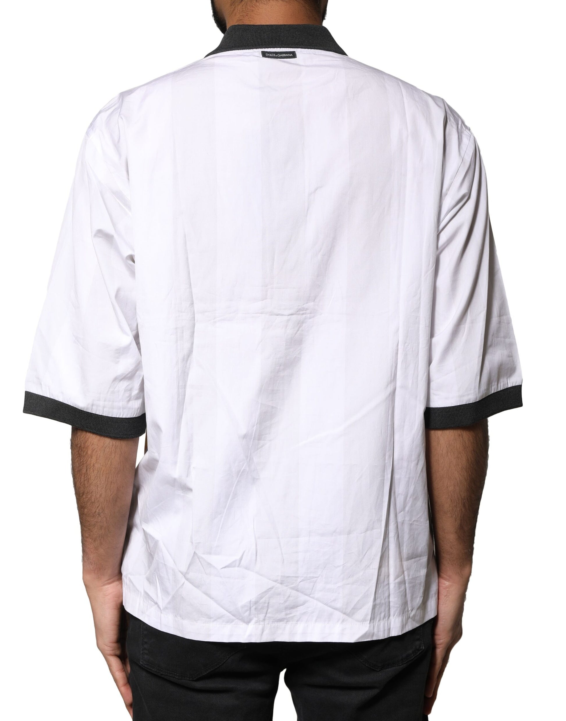 White chef jacket with black trim