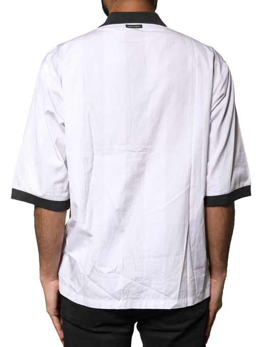 White chef jacket with black trim